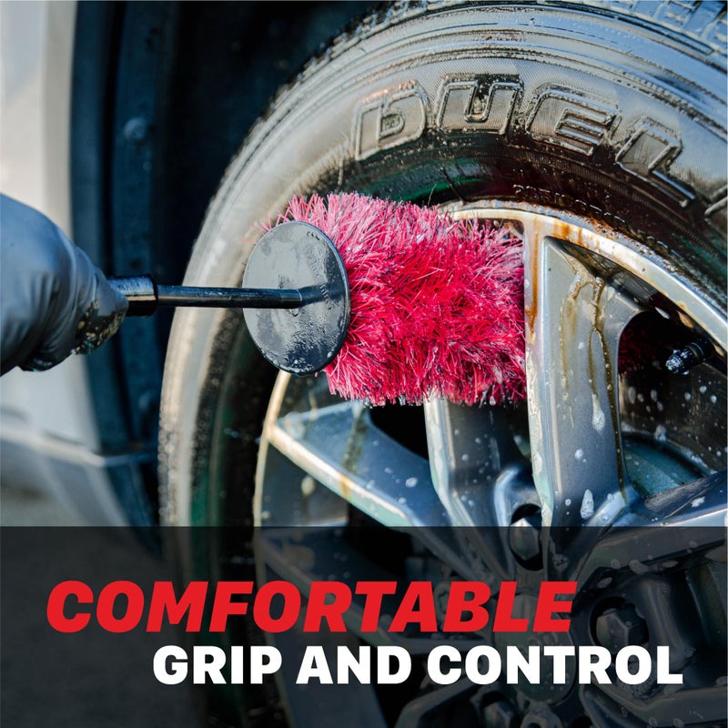 Maxshine 6â€ Universal Bristle Wheel & Rim Brush | Short PP Handle with Soft Durable Bristles | Quick, Safe & Cleaning Tool for Wheels, Rims, Exhausts & Engine Bays | Detailing for Cars, Trucks & SUVs - Image 4